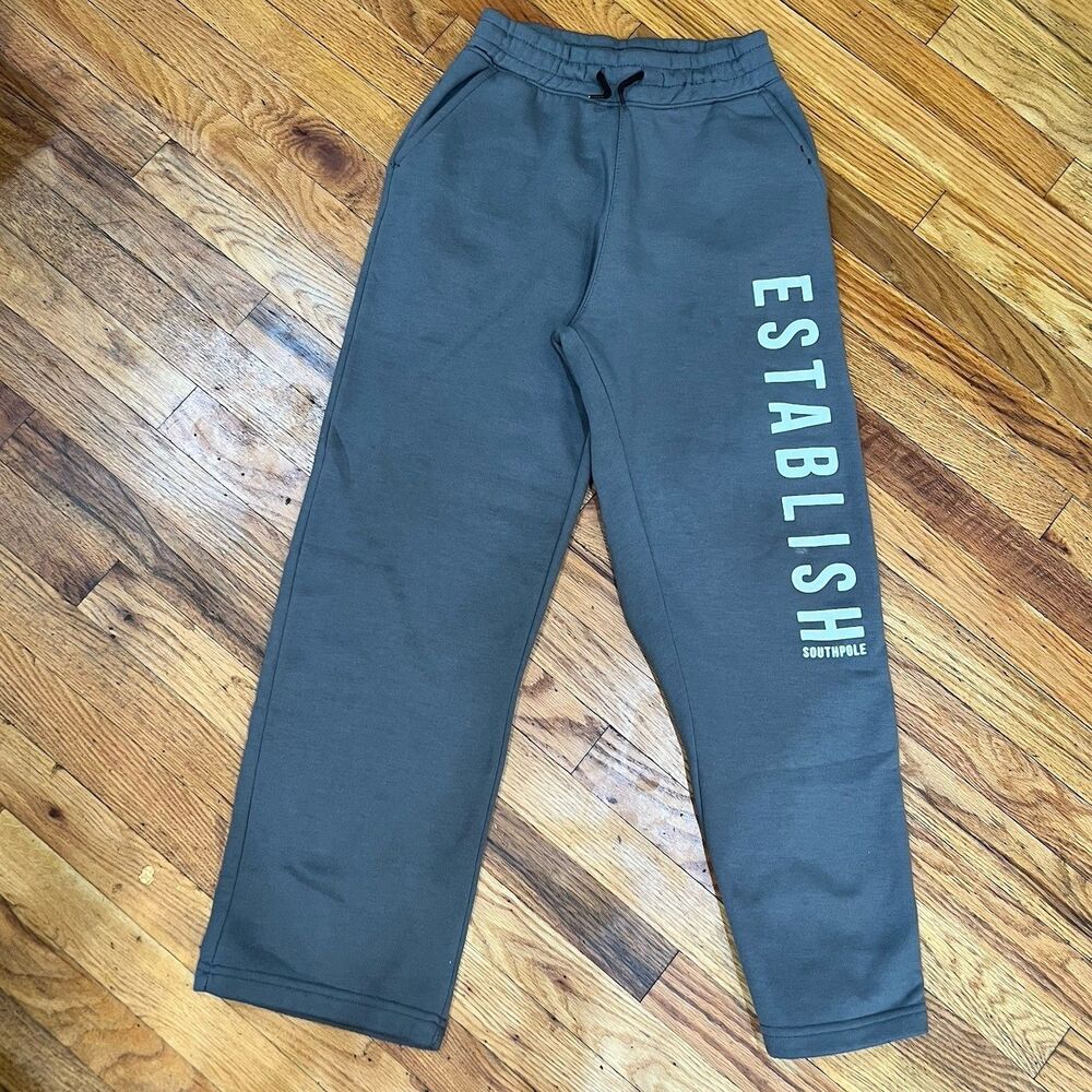 Southpole Boys L 14-16 Fleece Sweatpants Charcoal Gray Relaxed Jogger Pants